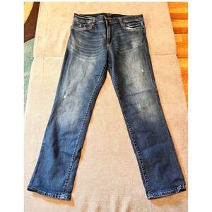 KUT from the Kloth High Rise Boyfriend Jeans Medium Wash Distressed Size 14